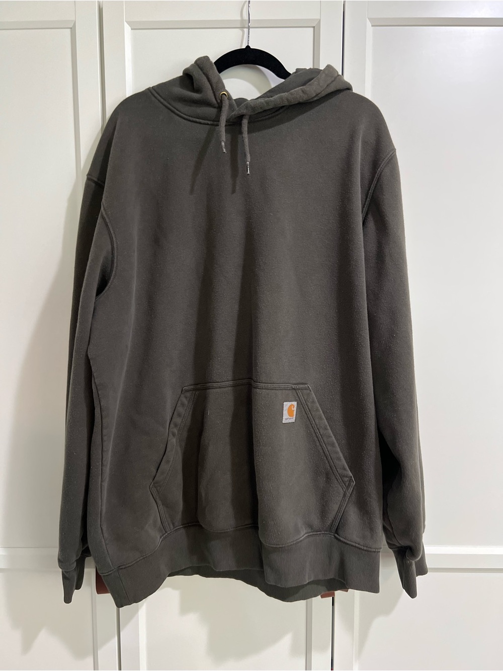 Carhartt Olive Green Hooded Sweatshirt with Front Pocket